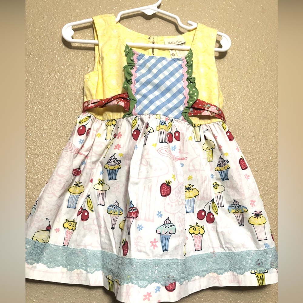Matilda Jane Yellow and Blue Cupcake Dress